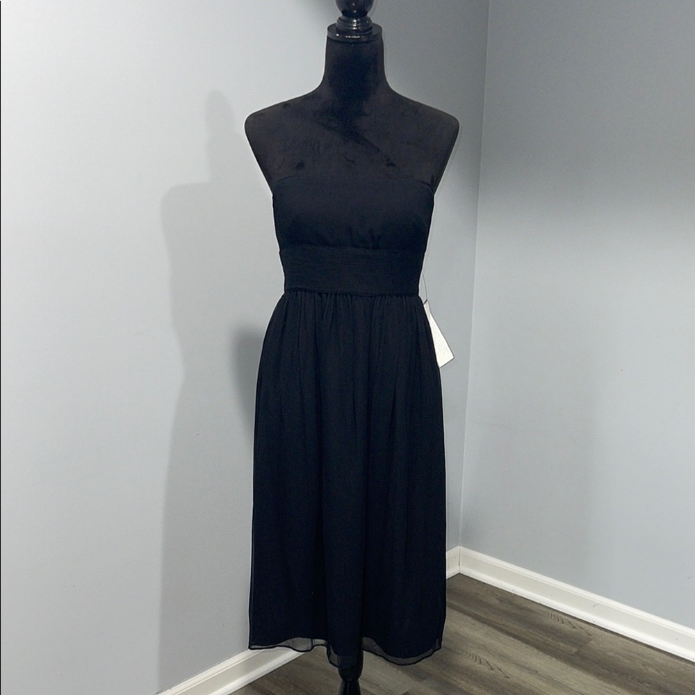 J. Crew Black Strapless Silk Cocktail Dress size 4 NEW